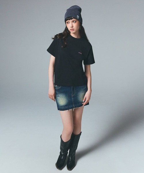 X-girl（エックスガール）の「BUTTERFLY POCKET DENIM MINI
