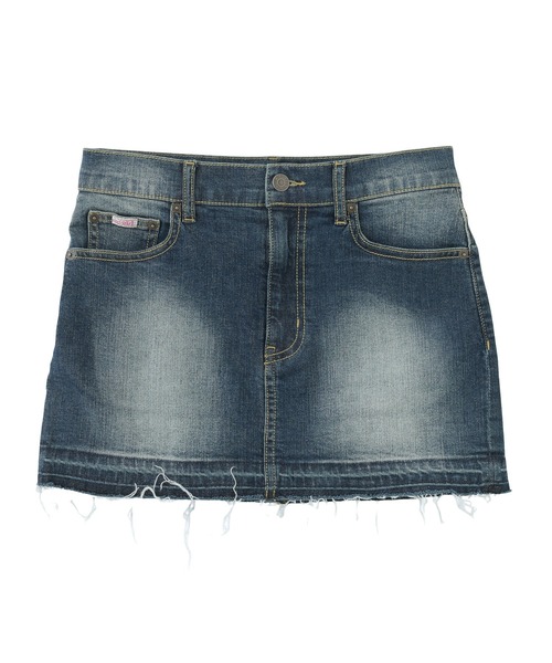 国内配送★X-girl★バタフライ ポケットデニム ミニスカート 2色 X-girl（エックスガール）の「BUTTERFLY POCKET DENIM MINI