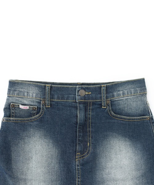 国内配送★X-girl★バタフライ ポケットデニム ミニスカート 2色 X-girl（エックスガール）の「BUTTERFLY POCKET DENIM MINI