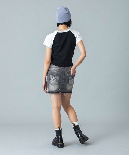 セール】BUTTERFLY POCKET DENIM MINI SKIRT（デニムスカート