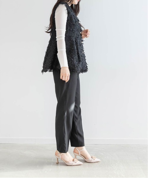 極美品 RANDA ランダ 春ビジュー付きストラップパンプス