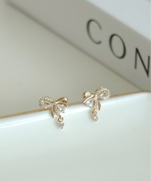 リボンビジュピアス