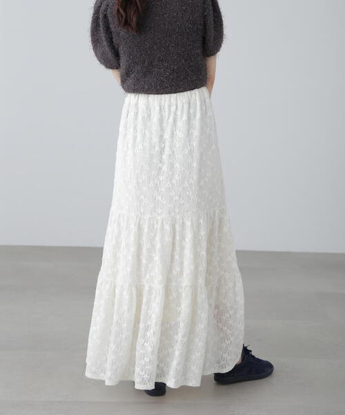 FREE'S MART（フリーズマート）の「◆レースティアードフレアスカート（スカート・レディース・ホワイト/ブラック・SMALL/MEDIUM）」の16枚目の写真