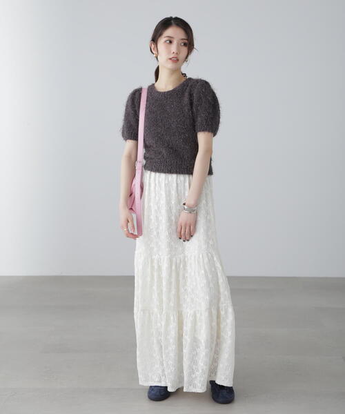 FREE'S MART（フリーズマート）の「◆レースティアードフレアスカート（スカート・レディース・ホワイト/ブラック・SMALL/MEDIUM）」の18枚目の写真