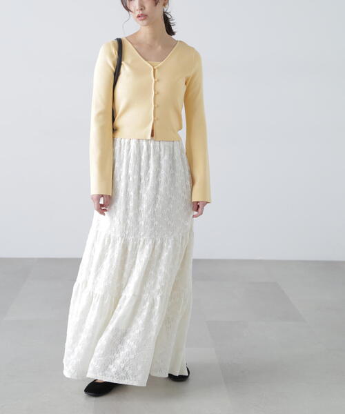 FREE'S MART（フリーズマート）の「◆レースティアードフレアスカート（スカート・レディース・ホワイト/ブラック・SMALL/MEDIUM）」の21枚目の写真