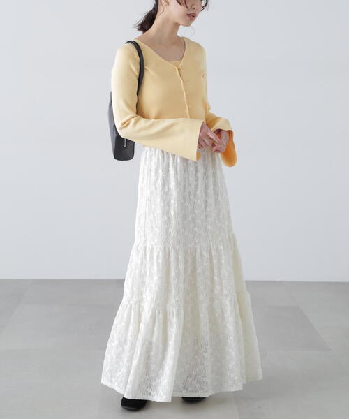 FREE'S MART（フリーズマート）の「◆レースティアードフレアスカート（スカート・レディース・ホワイト/ブラック・SMALL/MEDIUM）」の22枚目の写真