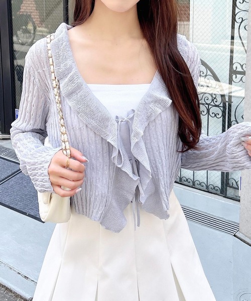 シアーフリルカーディガン SNIDEL｜シアーフリルカーディガン | Rakuten Fashion(楽天
