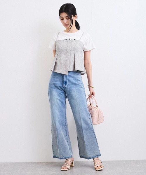 VIS（ビス）の「【洗える】アシンメトリーキャミビスチェ（キャミソール・レディース・ブラック系その他/クリーム・FREE）」の3枚目の写真