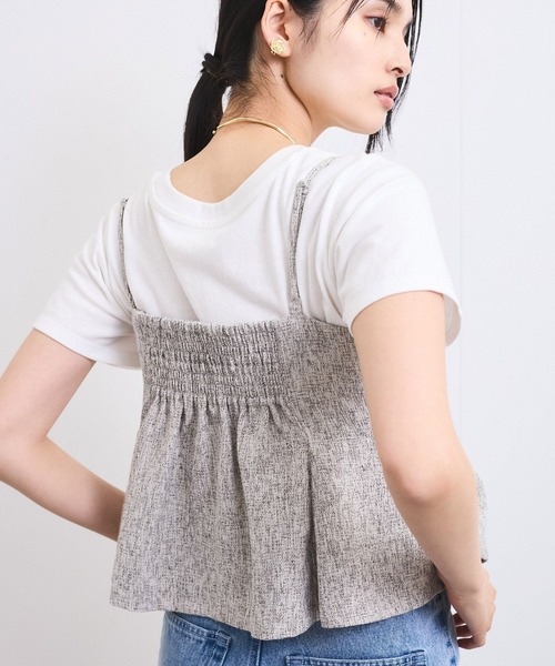 VIS（ビス）の「【洗える】アシンメトリーキャミビスチェ（キャミソール・レディース・ブラック系その他/クリーム・FREE）」の5枚目の写真