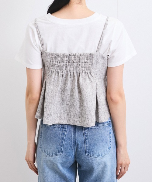 VIS（ビス）の「【洗える】アシンメトリーキャミビスチェ（キャミソール・レディース・ブラック系その他/クリーム・FREE）」の8枚目の写真