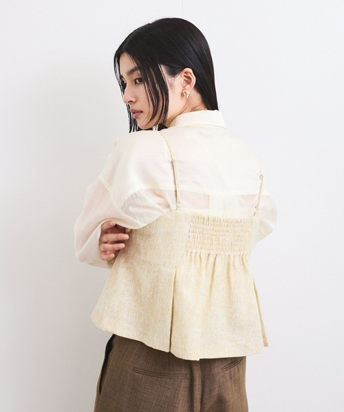 VIS（ビス）の「【洗える】アシンメトリーキャミビスチェ（キャミソール・レディース・ブラック系その他/クリーム・FREE）」の19枚目の写真