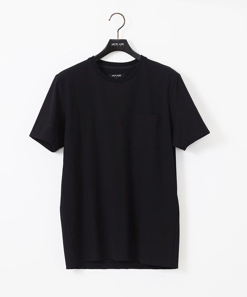 MICHEL KLEIN HOMME   （ミッシェルクランオム）の「《日本製》胸ポケット付きクルーネック半袖カットソー（Tシャツ/カットソー・メンズ・ホワイト/ブラック/ブルー・MEDIUM/LARGE/X-LARGE）」の2枚目の写真