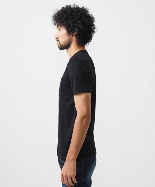 MICHEL KLEIN HOMME   （ミッシェルクランオム）の「《日本製》胸ポケット付きクルーネック半袖カットソー（Tシャツ/カットソー・メンズ・ホワイト/ブラック/ブルー・MEDIUM/LARGE/X-LARGE）」の8枚目の写真