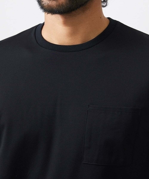 MICHEL KLEIN HOMME   （ミッシェルクランオム）の「《日本製》胸ポケット付きクルーネック半袖カットソー（Tシャツ/カットソー・メンズ・ホワイト/ブラック/ブルー・MEDIUM/LARGE/X-LARGE）」の10枚目の写真