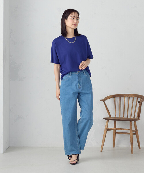 COMME CA ISM(コムサイズム)の「日本の色 Tシャツ "夜明けの海”(Tシャツ/カットソー・レディース・ブルー/マスタード/チャコール/アイボリー・LARGE/MEDIUM/SMALL)」の6枚目の写真