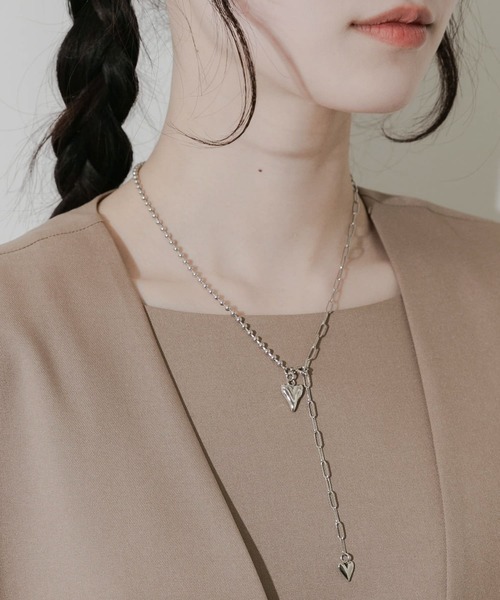 SMELLY（スメリー）の「ハートトップキリカエチェーンネックレス（ネックレス・レディース・シルバー・-）」の2枚目の写真