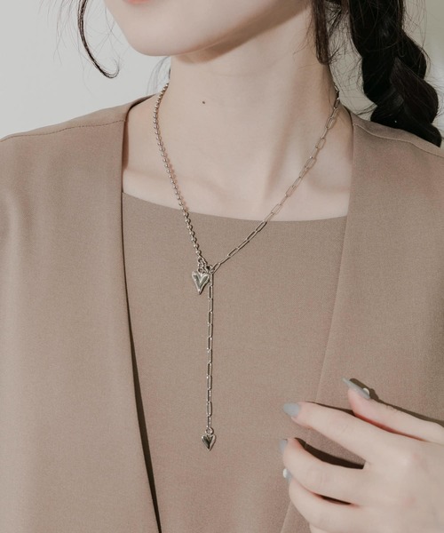 SMELLY（スメリー）の「ハートトップキリカエチェーンネックレス（ネックレス・レディース・シルバー・-）」の3枚目の写真