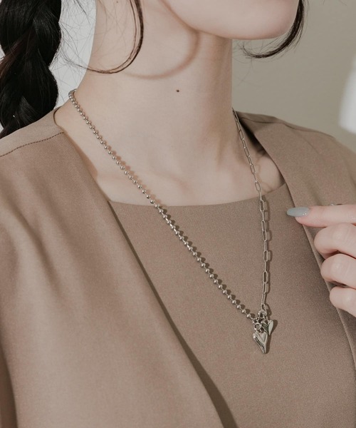 SMELLY（スメリー）の「ハートトップキリカエチェーンネックレス（ネックレス・レディース・シルバー・-）」の5枚目の写真