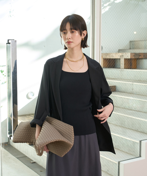 Rouge vif Anna(ルージュヴィフアンナ)の「エアリーシャツジャケット(テーラードジャケット・レディース・アイボリー/ブラック・フリー)」の8枚目の写真