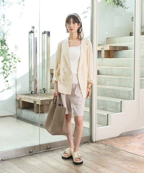 Rouge vif Anna(ルージュヴィフアンナ)の「エアリーシャツジャケット(テーラードジャケット・レディース・アイボリー/ブラック・フリー)」の13枚目の写真