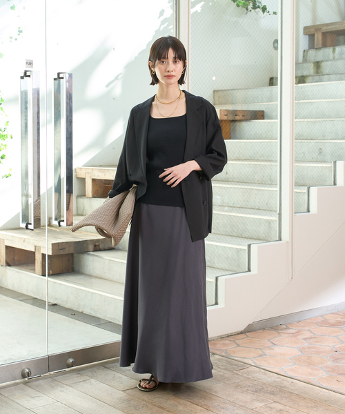 Rouge vif Anna(ルージュヴィフアンナ)の「エアリーシャツジャケット(テーラードジャケット・レディース・アイボリー/ブラック・フリー)」の19枚目の写真
