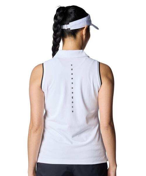UNDER ARMOUR（アンダーアーマー）の「UAアーマードライ スリーブレス ポロ（ゴルフ/レディース）（ポロシャツ・レディース・ホワイト・L/XL/M）」の2枚目の写真