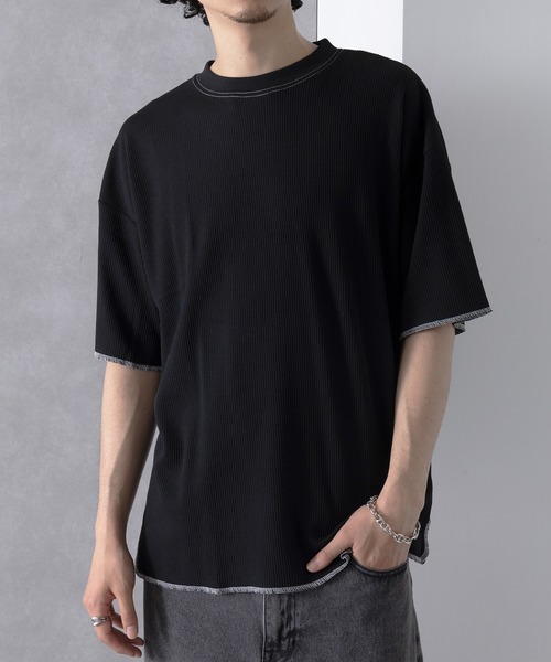 UNIVERSAL OVERALL(ユニバーサルオーバーオール)の「【UNIVERSAL OVERALL】UO ヘビーウェイトサーマルルーズフィット半袖Tシャツ UVOP-006(Tシャツ/カットソー・レディース・ホワイト系その他3/ホワイト/ブラック系その他2/ブラック系その他3/ホワイト系その他2/ブラック系1・M/S/XL/L)」の5枚目の写真