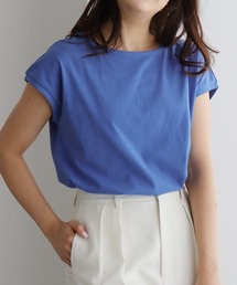 【骨格ウェーブさんにオススメ】ボートネック/フレンチスリーブベーシックTシャツ