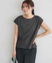 【骨格ウェーブさんにオススメ】ボートネック/フレンチスリーブベーシックTシャツ