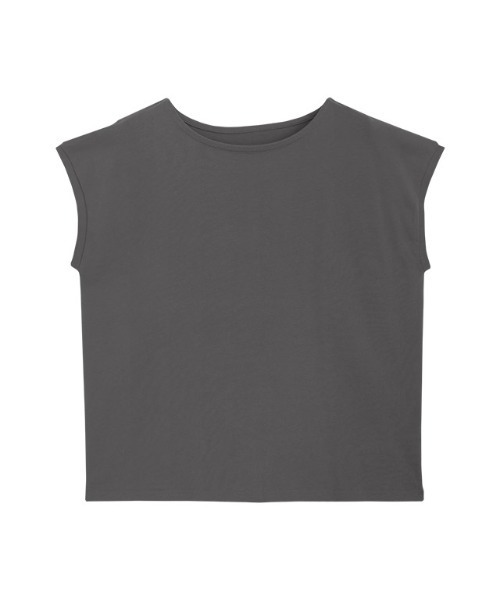 Pierrot(ピエロ)の「【骨格ウェーブさんにオススメ】ボートネック/フレンチスリーブベーシックTシャツ(Tシャツ/カットソー・レディース・チャコール/オフホワイト/ブルー/ブラック・S/M/L)」の10枚目の写真