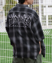 【THRASHER/スラッシャー】ダメージチェック半袖シャツ