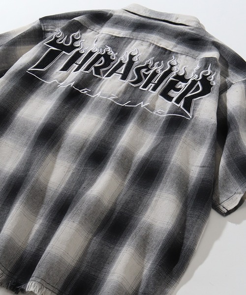 THRASHER（スラッシャー）の「【THRASHER/スラッシャー】ダメージチェック半袖シャツ（シャツ/ブラウス・メンズ・ブラウン/ホワイト/ブラック・XL/L/M）」の10枚目の写真