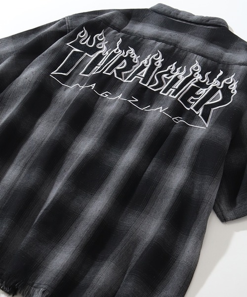 THRASHER（スラッシャー）の「【THRASHER/スラッシャー】ダメージチェック半袖シャツ（シャツ/ブラウス・メンズ・ブラウン/ホワイト/ブラック・XL/L/M）」の12枚目の写真