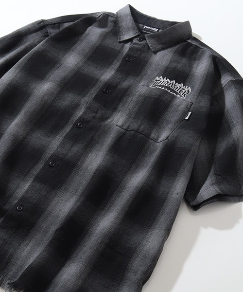 THRASHER（スラッシャー）の「【THRASHER/スラッシャー】ダメージチェック半袖シャツ（シャツ/ブラウス・メンズ・ブラウン/ホワイト/ブラック・XL/L/M）」の11枚目の写真