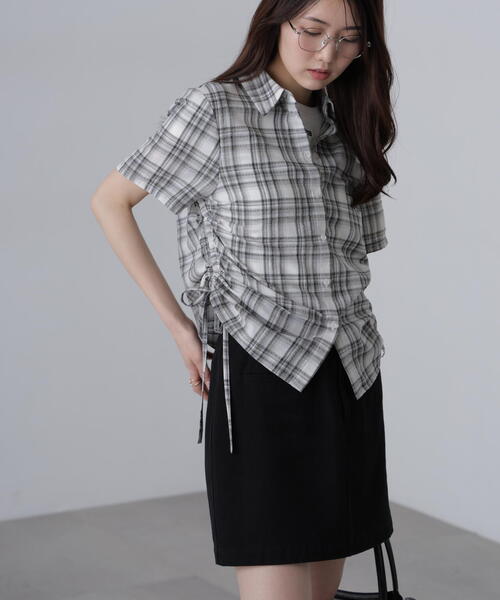 FREE'S MART（フリーズマート）の「◆ドロストチェックシャツ（シャツ/ブラウス・レディース・グレー系その他/ブルー系その他/ホワイト/ブラウン・FREE）」の2枚目の写真