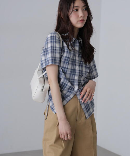 FREE'S MART（フリーズマート）の「◆ドロストチェックシャツ（シャツ/ブラウス・レディース・グレー系その他/ブルー系その他/ホワイト/ブラウン・FREE）」の18枚目の写真