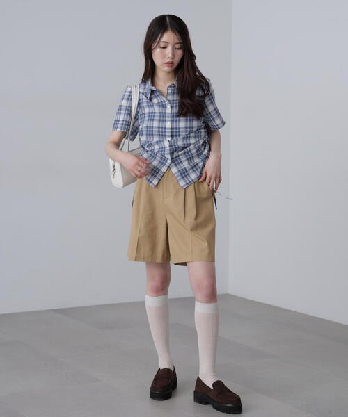 FREE'S MART（フリーズマート）の「◆ドロストチェックシャツ（シャツ/ブラウス・レディース・グレー系その他/ブルー系その他/ホワイト/ブラウン・FREE）」の20枚目の写真