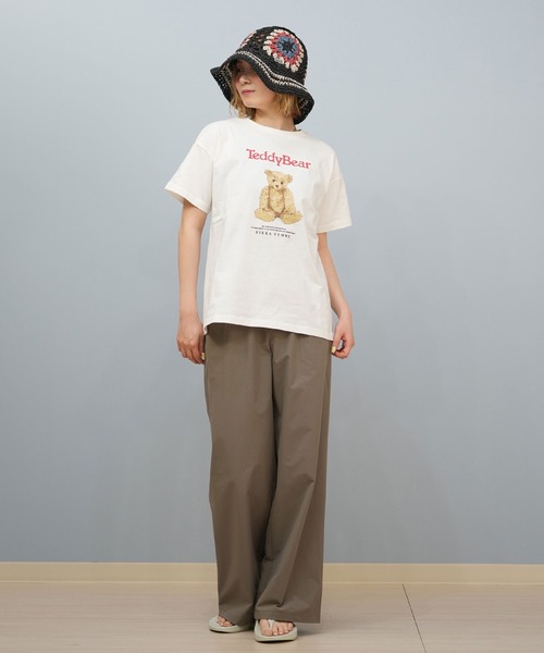 ムラサキスポーツ（ムラサキスポーツ）の「RIKKA FEMME/リッカファム テディベアTシャツ/ゆったりサイズ RF25HS01（Tシャツ/カットソー・レディース・ホワイト系その他2/ホワイト系その他/ホワイト系その他3・S/M/M/L）」の5枚目の写真