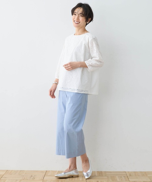 DECOY SINCE 1981(デコイシンスイチキュウハチイチ)の「刺しゅう切替プルオーバー(Tシャツ/カットソー・レディース・ネイビー/ホワイト/イエロー・LL/M/L)」の5枚目の写真