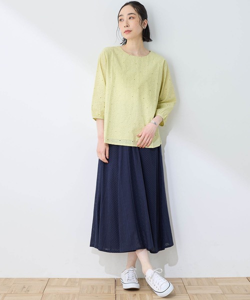 DECOY SINCE 1981(デコイシンスイチキュウハチイチ)の「刺しゅう切替プルオーバー(Tシャツ/カットソー・レディース・ネイビー/ホワイト/イエロー・LL/M/L)」の14枚目の写真