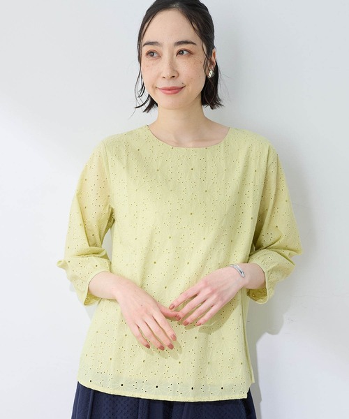 DECOY SINCE 1981(デコイシンスイチキュウハチイチ)の「刺しゅう切替プルオーバー(Tシャツ/カットソー・レディース・ネイビー/ホワイト/イエロー・LL/M/L)」の16枚目の写真