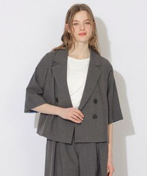 CB CRESTBRIDGE（シービークレストブリッジ）の「リネンライクハーフスリーブジャケット（テーラードジャケット）」