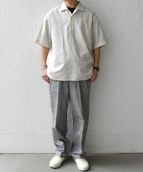 セール】SHIPS any:〈洗濯機可能〉コットン/リネン オープンカラー