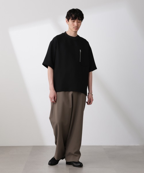 NANO universe(ナノユニバース)の「Epoche ZIP Tシャツ(Tシャツ/カットソー・メンズ・ブラック・L/M/S)」の6枚目の写真