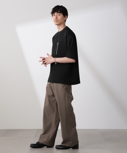 NANO universe(ナノユニバース)の「Epoche ZIP Tシャツ(Tシャツ/カットソー・メンズ・ブラック・L/M/S)」の8枚目の写真