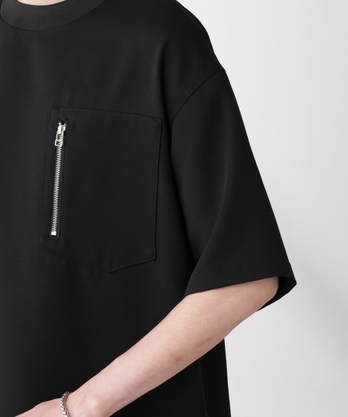 NANO universe(ナノユニバース)の「Epoche ZIP Tシャツ(Tシャツ/カットソー・メンズ・ブラック・L/M/S)」の13枚目の写真