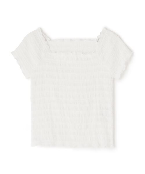 NATURAL BEAUTY BASIC(ナチュラルビューティーベーシック)の「◇シャーリングコンパクトカットソー(Tシャツ/カットソー・レディース・レッド/オフホワイト/ブラウン・FREE)」の8枚目の写真