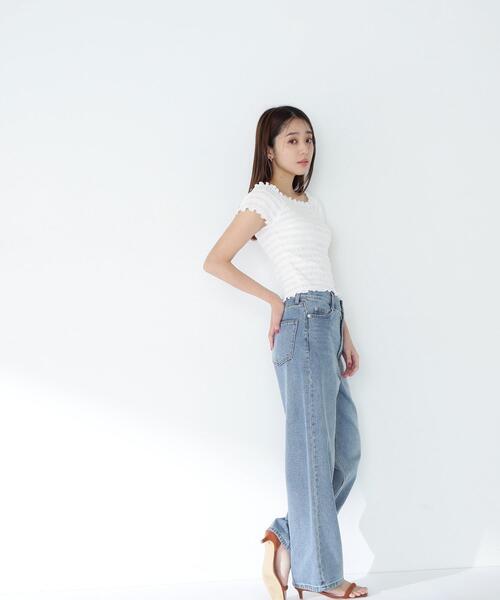 NATURAL BEAUTY BASIC(ナチュラルビューティーベーシック)の「◇シャーリングコンパクトカットソー(Tシャツ/カットソー・レディース・レッド/オフホワイト/ブラウン・FREE)」の11枚目の写真