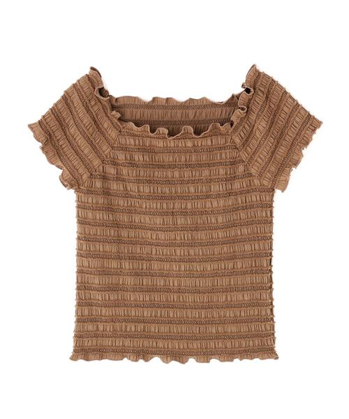 NATURAL BEAUTY BASIC(ナチュラルビューティーベーシック)の「◇シャーリングコンパクトカットソー(Tシャツ/カットソー・レディース・レッド/オフホワイト/ブラウン・FREE)」の16枚目の写真