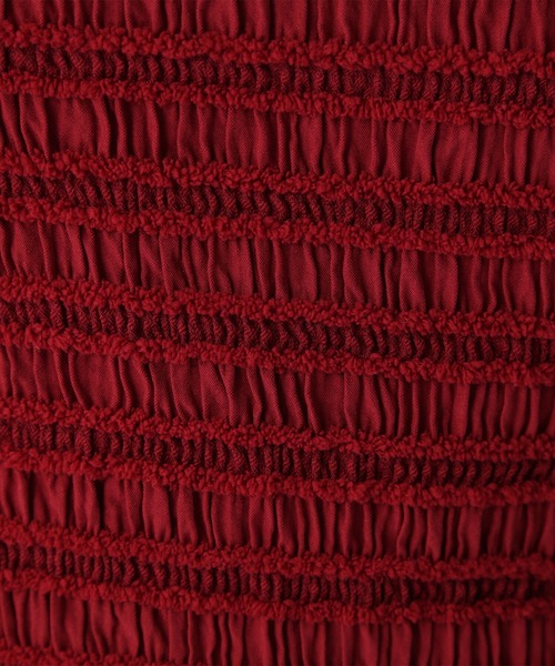 NATURAL BEAUTY BASIC（ナチュラルビューティーベーシック）の「◇シャーリングコンパクトカットソー（Tシャツ/カットソー・レディース・レッド/オフホワイト/ブラウン・FREE）」の12枚目の写真